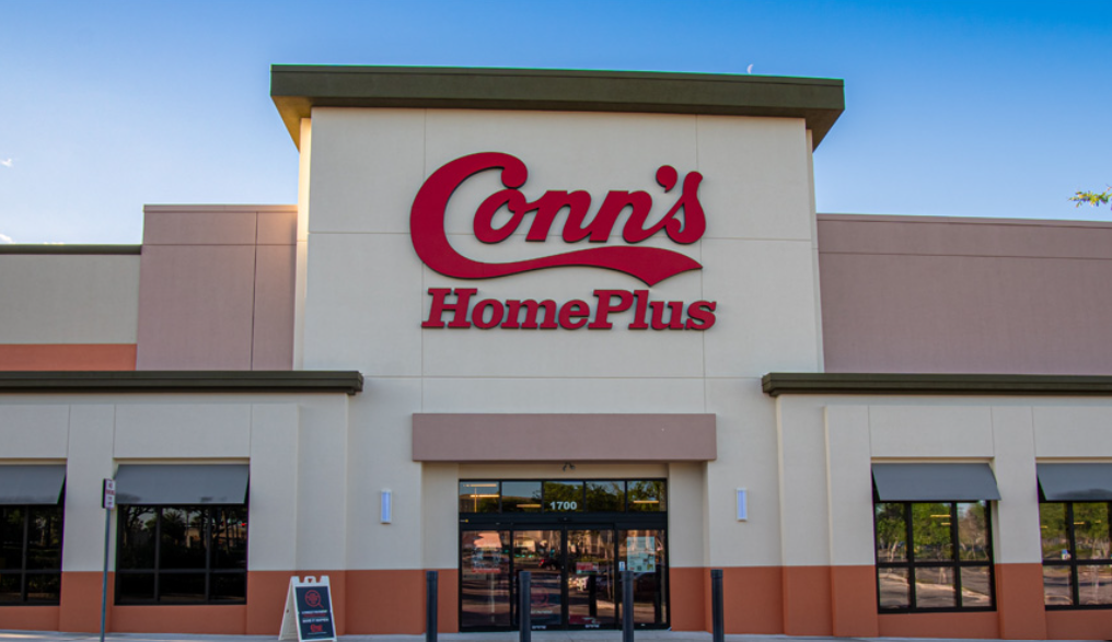 The front of a conn 's home plus store.
