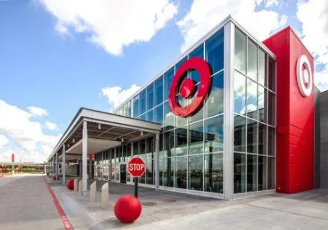 A target store with a stop sign in front of it