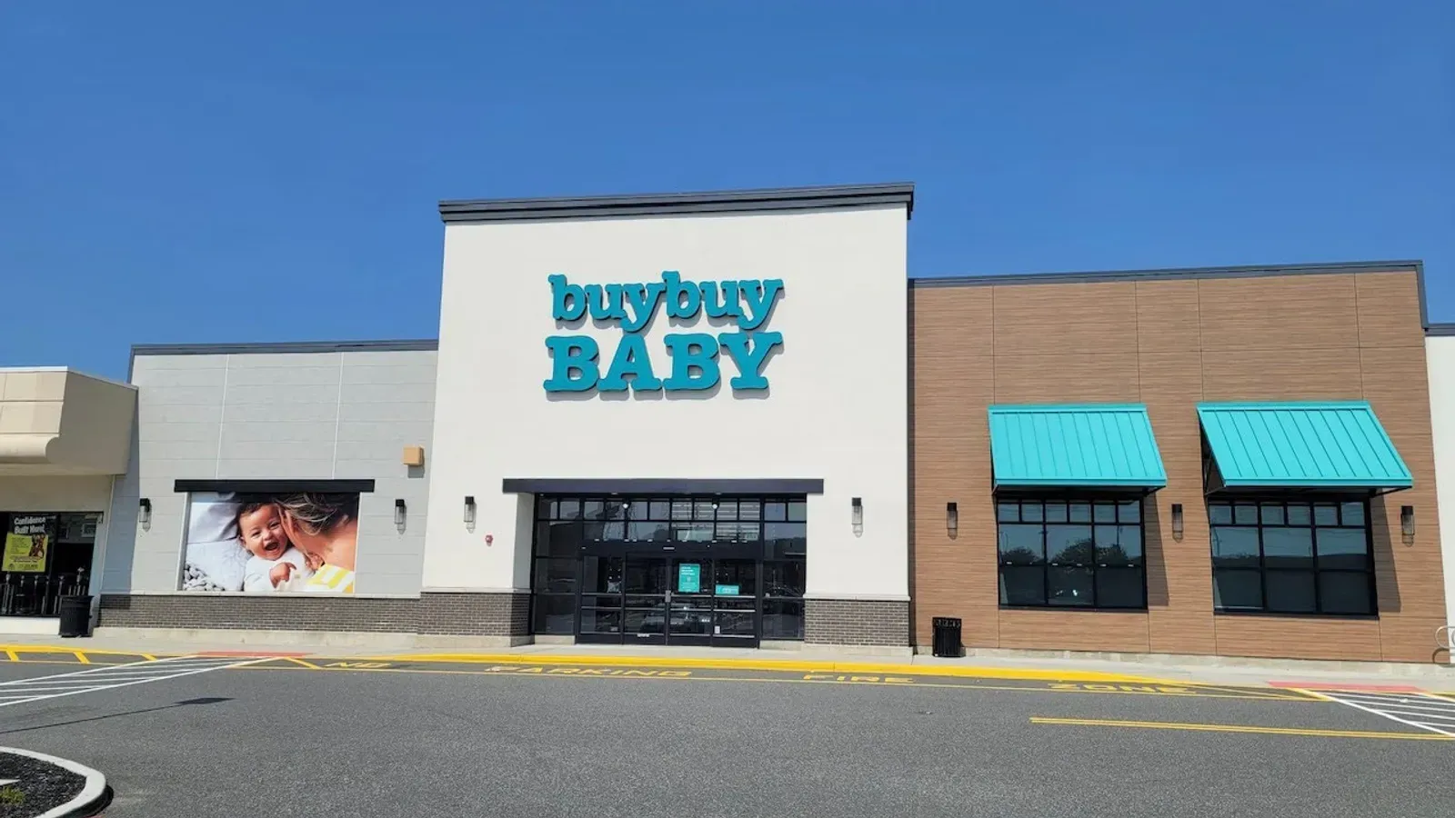 A baby store called buybuy baby is located in a shopping center
