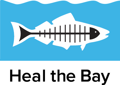 A logo for a company called heal the bay