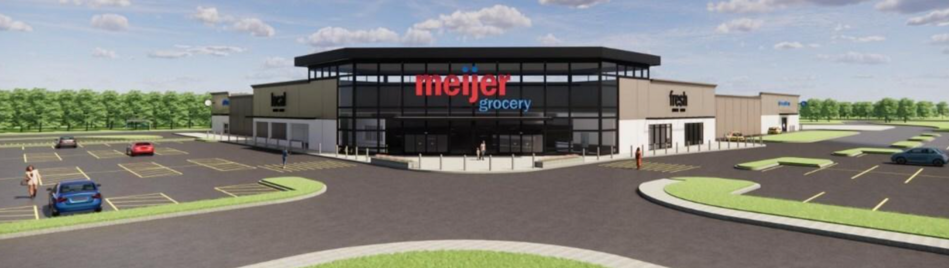 An artist 's impression of a meijer grocery store.