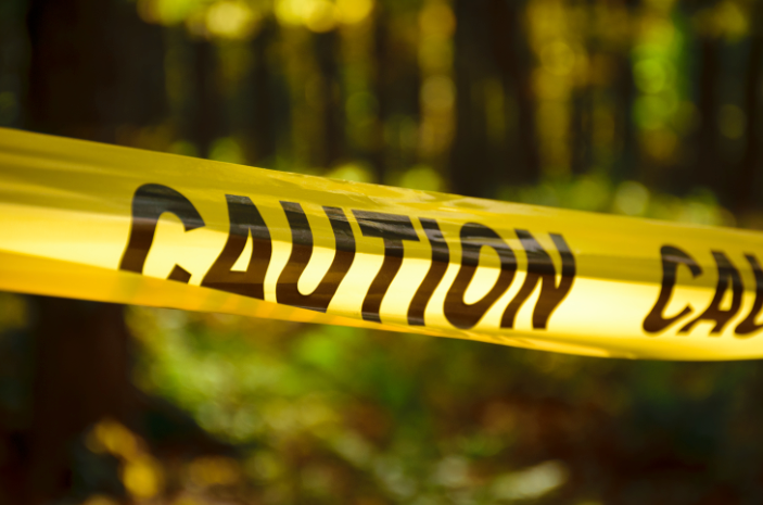 A car is parked in front of a sign that says 223