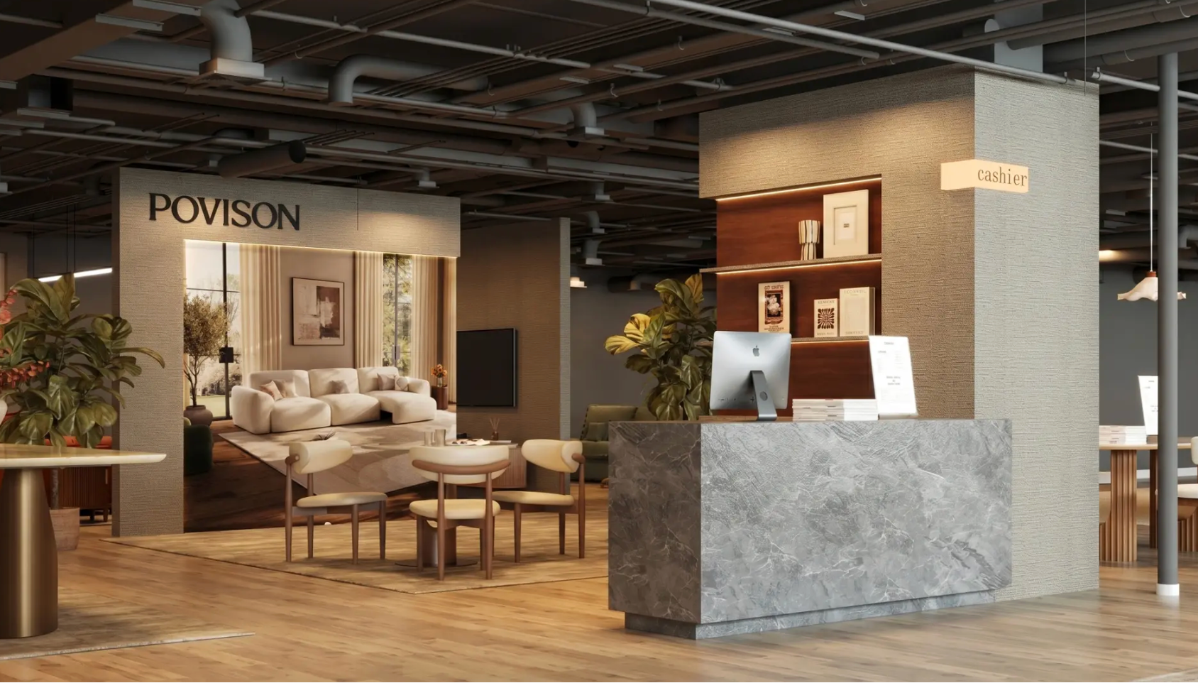 A modern two-story commercial office building with a stone-accented entrance at dusk, seen from a paved parking lot.