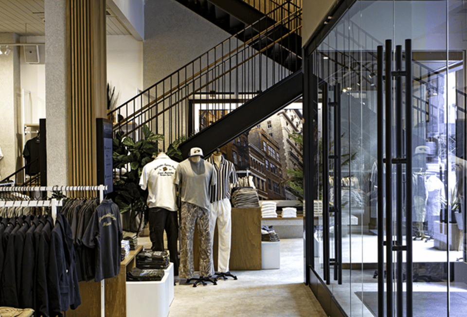 A flat, single-story retail building with a