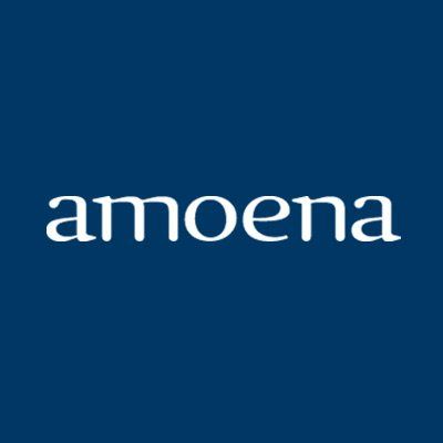 The word amoena is on a blue background