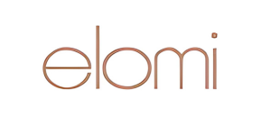 A logo for elomi is shown on a white background.