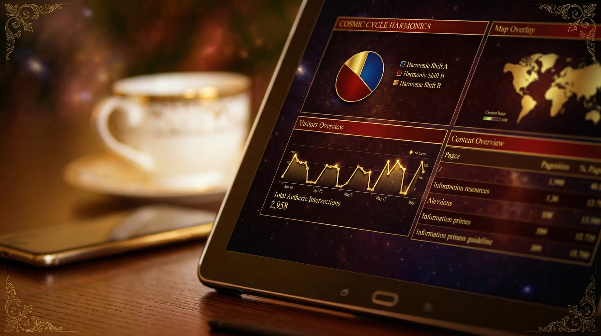 A person’s hands point to an upward-trending line graph on a paper document at a desk with a calculator and charts.