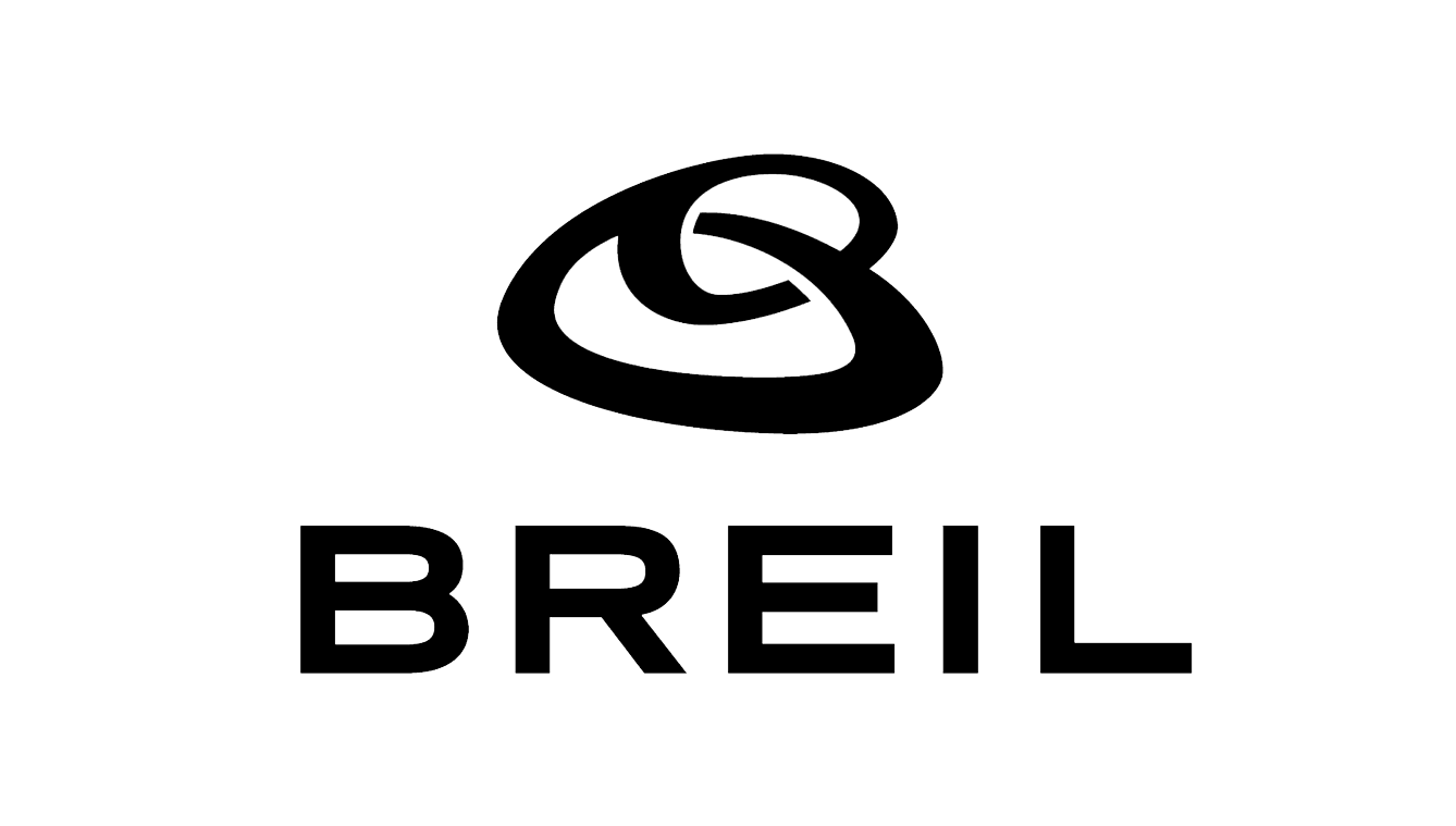 Un logo in bianco e nero per breil su sfondo bianco.