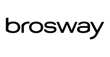 Un logo in bianco e nero per brosway su sfondo bianco.