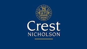 The crest nicholson logo is on a blue background.
