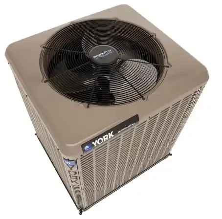 A york air conditioner is shown on a white background