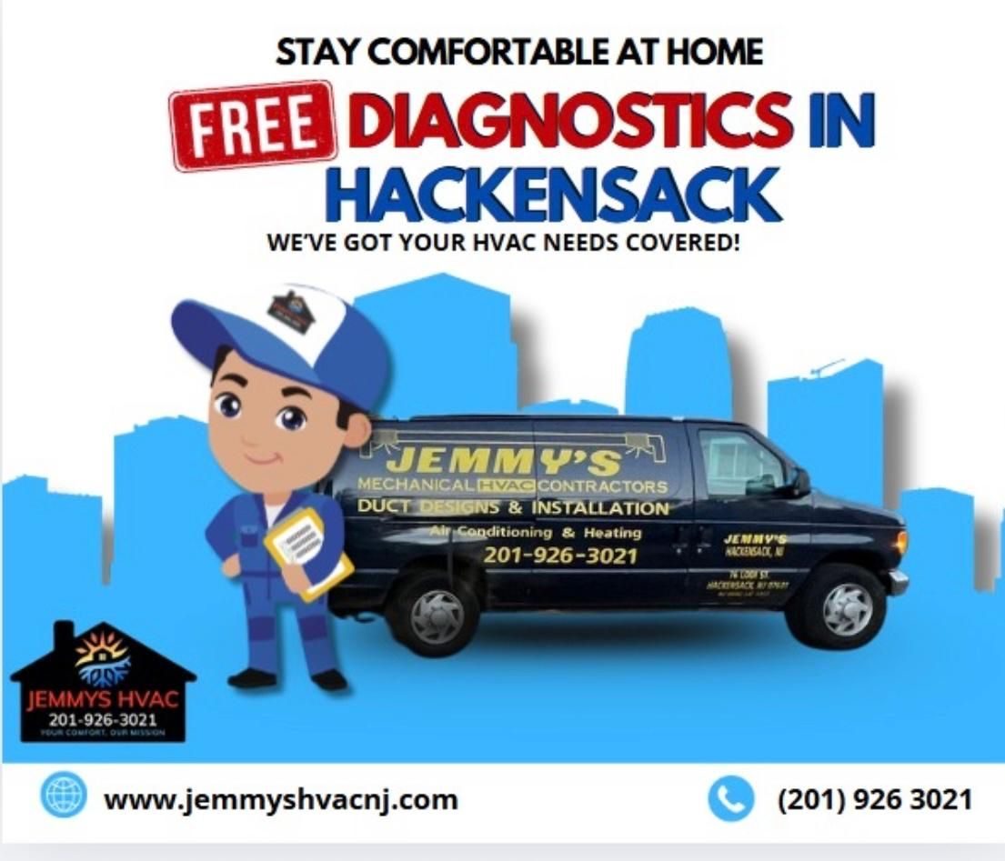 An advertisement for free diagnostics in hackensack