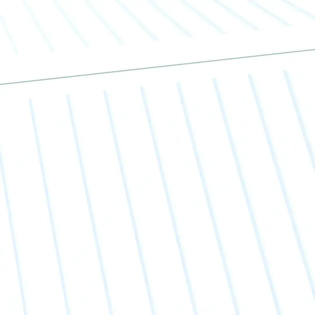 Blue lines on white paper, likely ruled notebook pages, angle down.