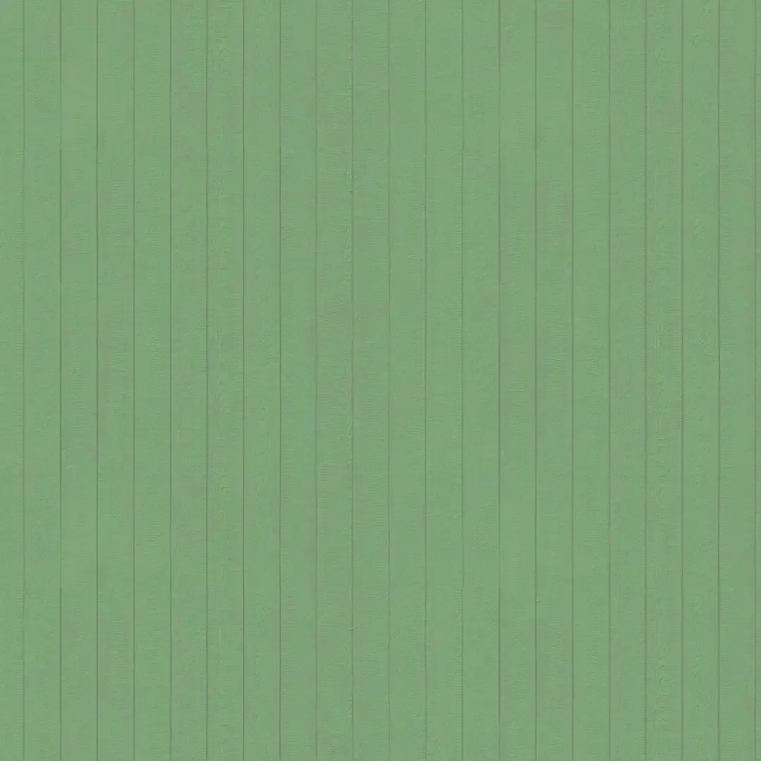 Green vertical wooden planks.