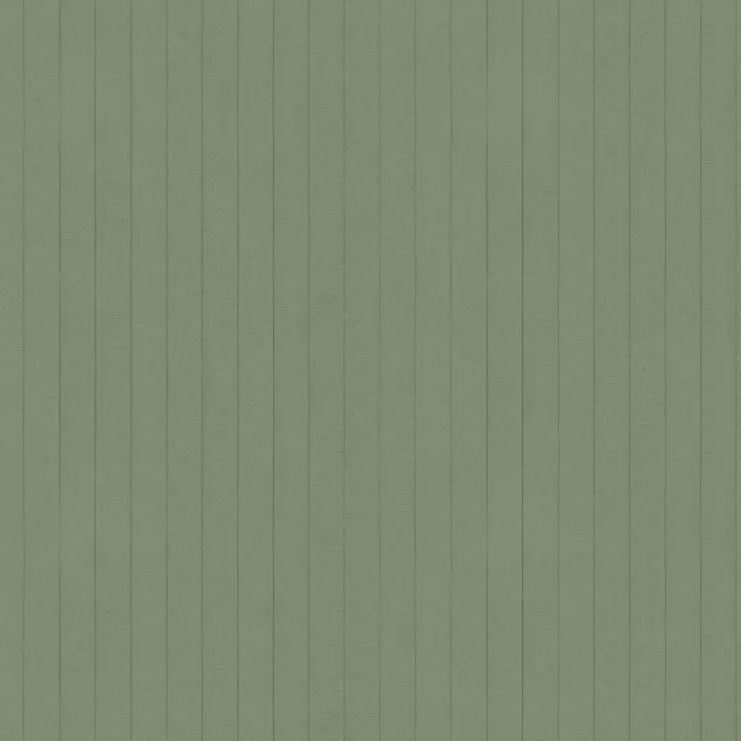 Green vertical wood paneling.