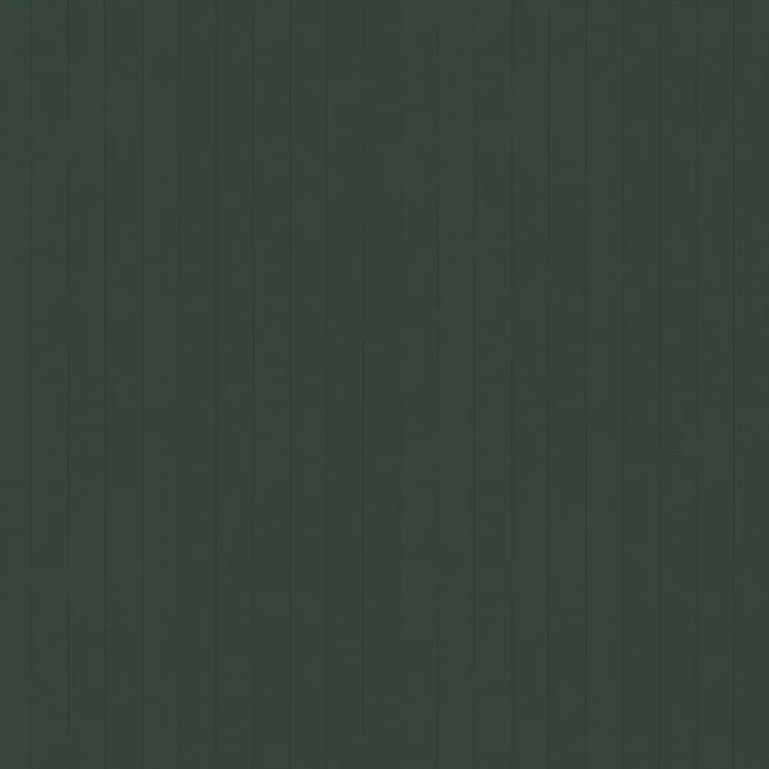 Green wood paneling with vertical grooves.