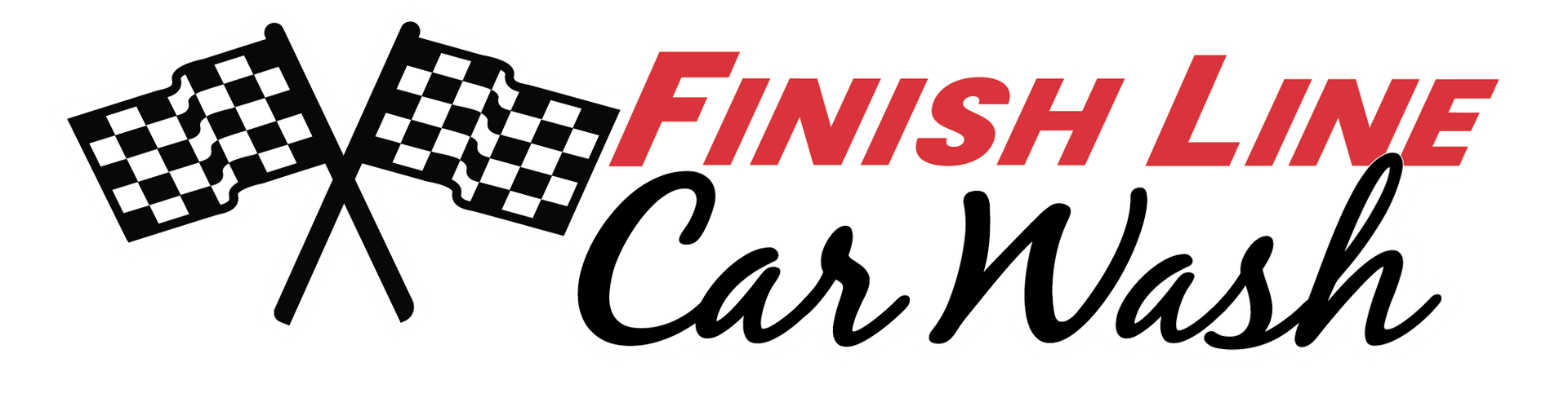 Finish line car wash in ohio with free vacuums. Solon Ohio race flags logo