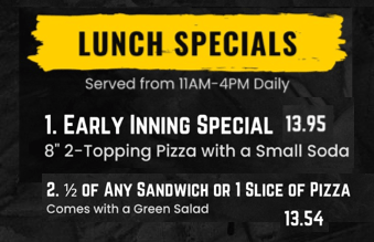 best pizza restaurant lunch special menu torrence CA