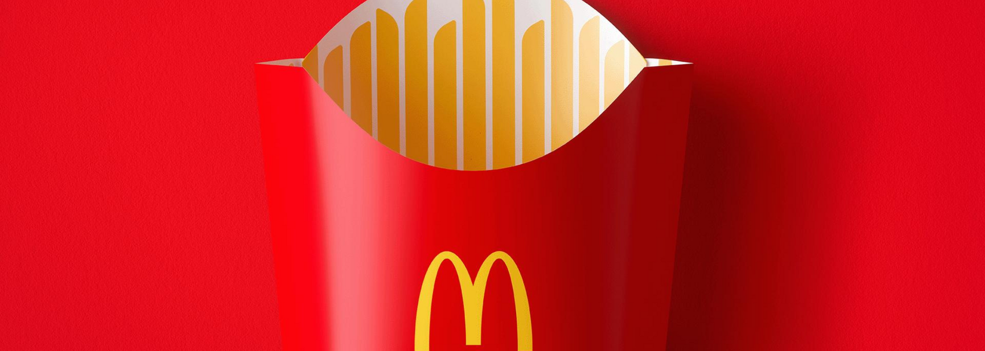 Picture of McDonalds red and gold packaging.