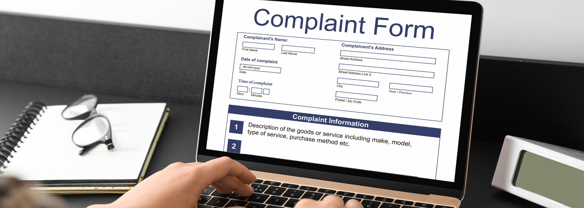 Picture of a complaints document
