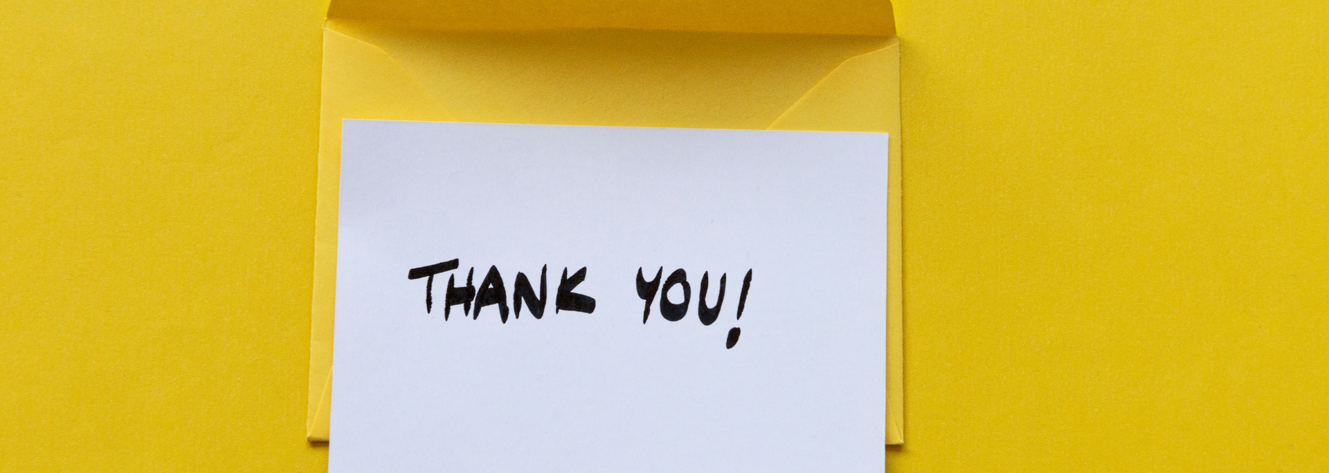 Picture of a thank you card from an eCommerce business.