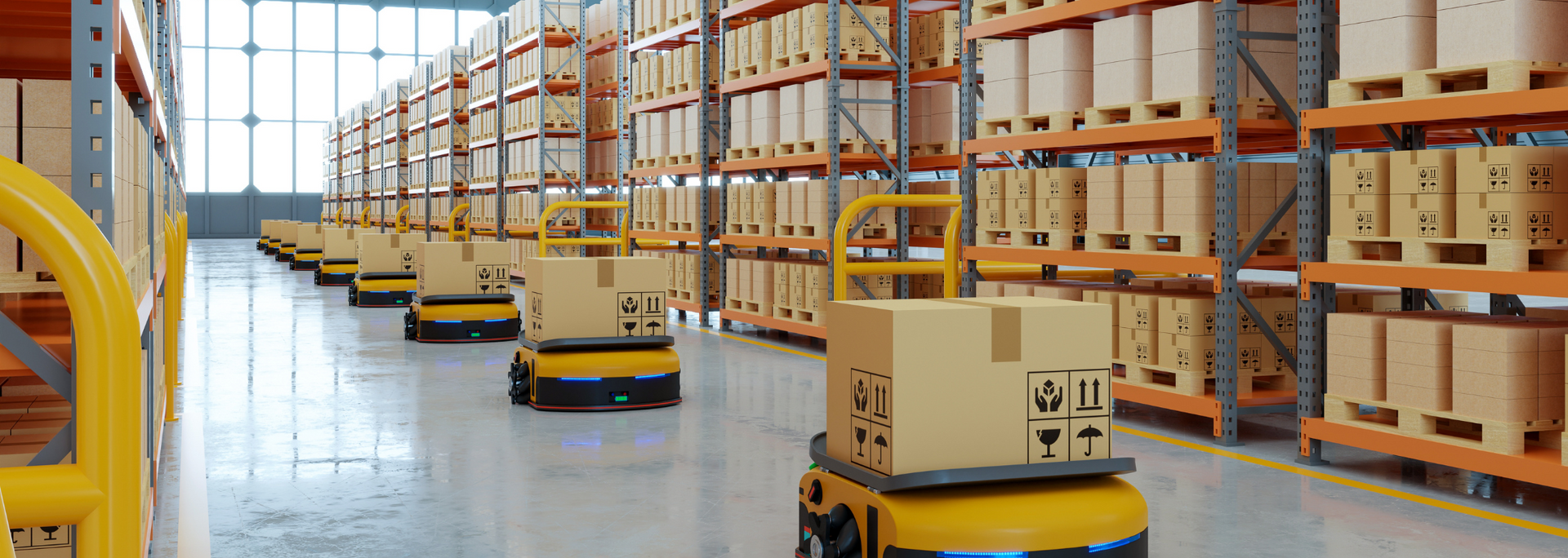 Picture of warehouse robots.