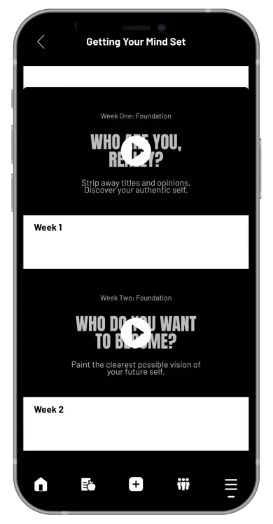 Stronger You App dashboard screen