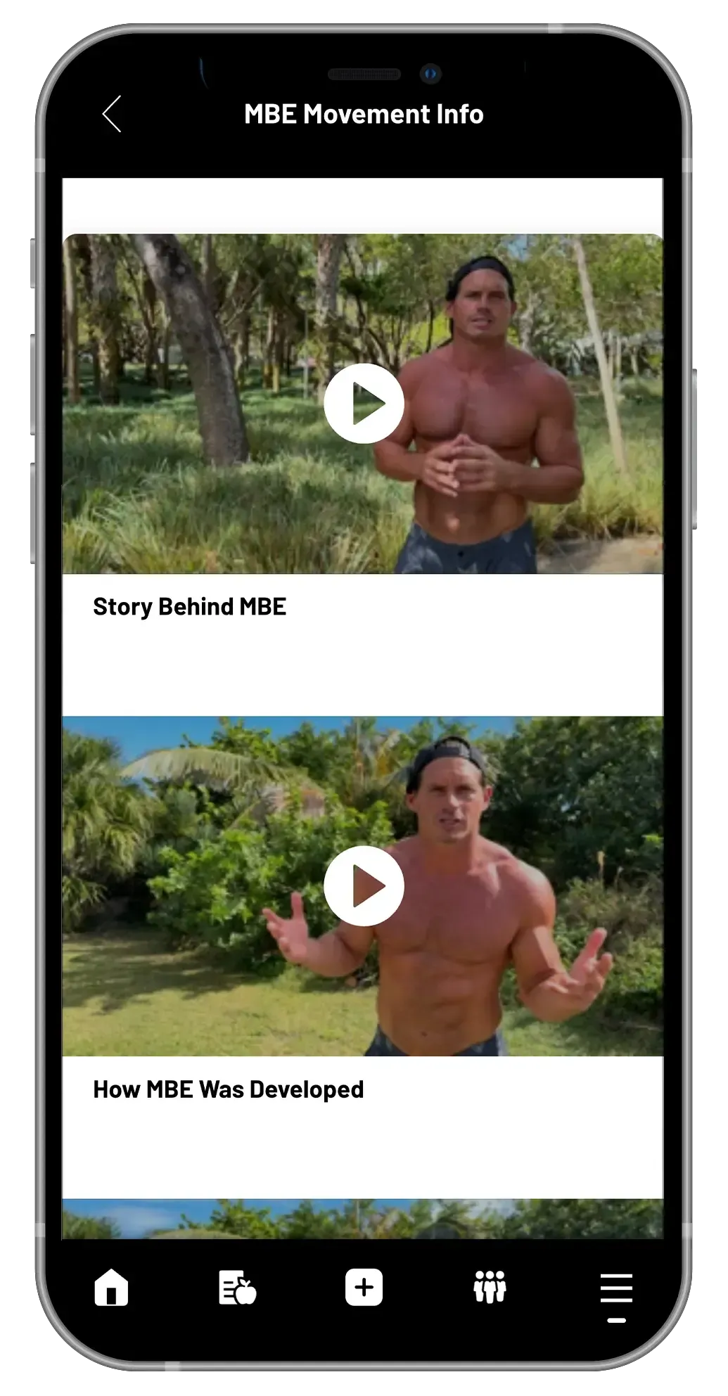 Stronger You App meal plan screen