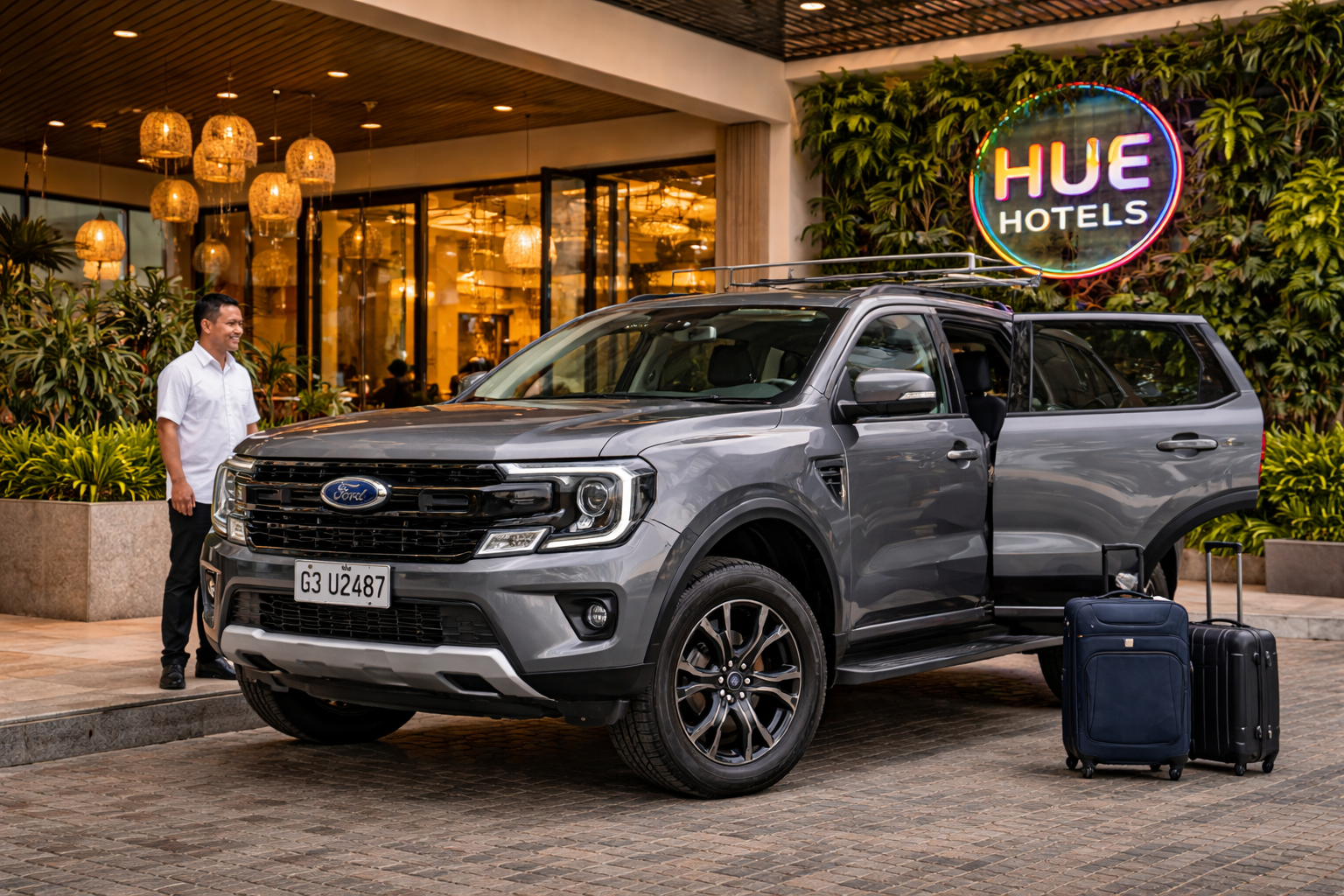 Ford Everest Next-Gen car rental guest at Hue Hotel Puerto Princesa Palawan.
