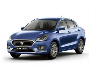 Suzuki Dzire in blue, equipped with dual air conditioning, ready for self-drive rental in Palawan and for international travelers, offered by a local car rental service