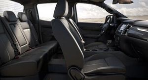 Ford Ranger with comfortable 5 leather seats, embodying luxury and comfort for car rental in Palawan, Philippines.