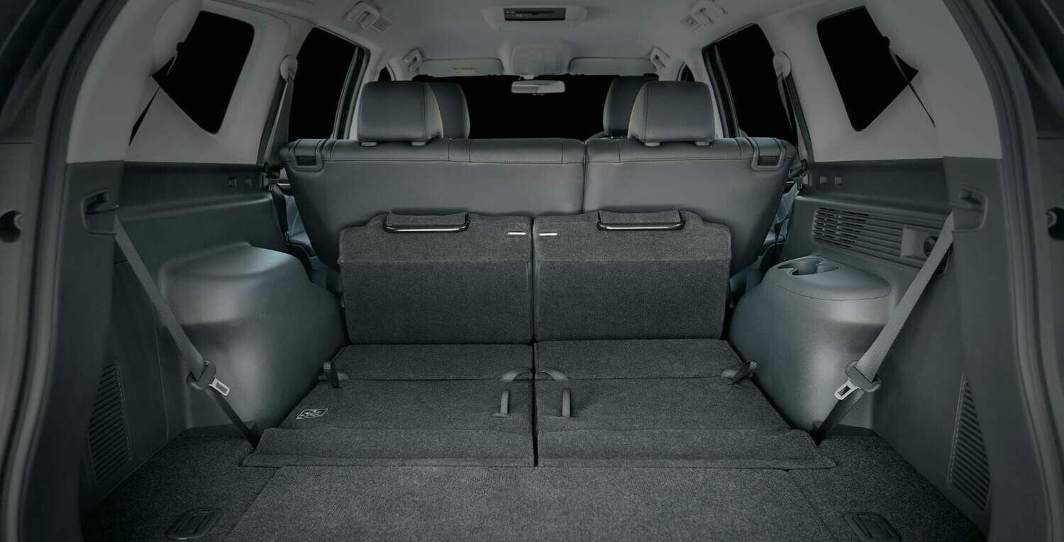 The Mitsubishi Montero Sport offers a spacious trunk, ideal for self-drive adventures in Palawan, providing ample storage space for your belongings.