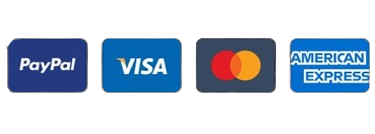 Credit card logos indicating accepted payment methods