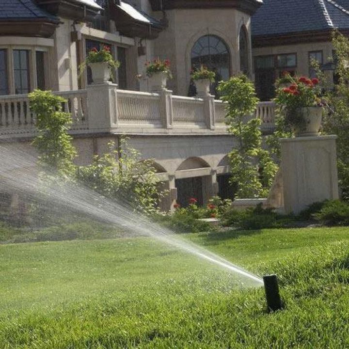 Lawn Sprinkler on Front Yard