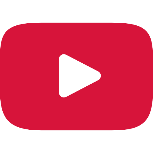 A red youtube icon with a white play button.