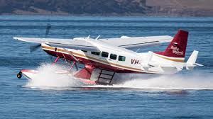 A small plane is taking off from the water.