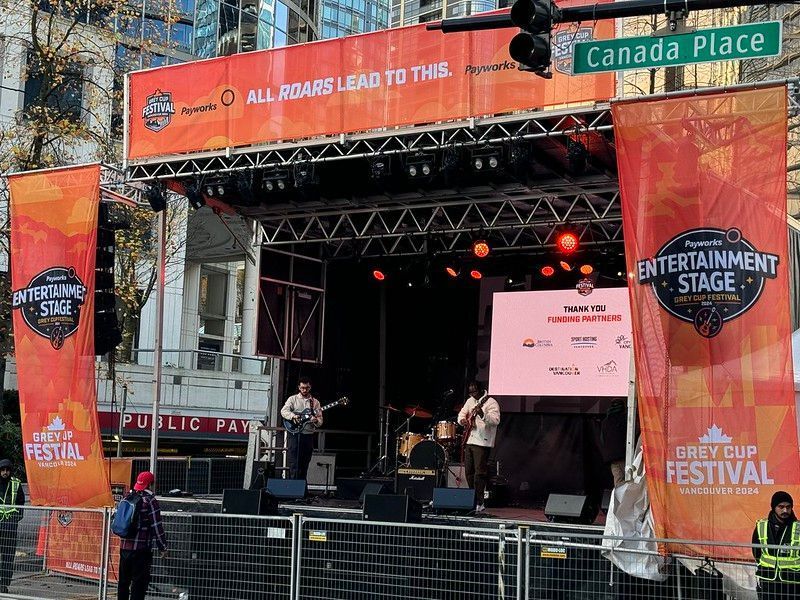 Stage inside the Festival as they prepare for the day