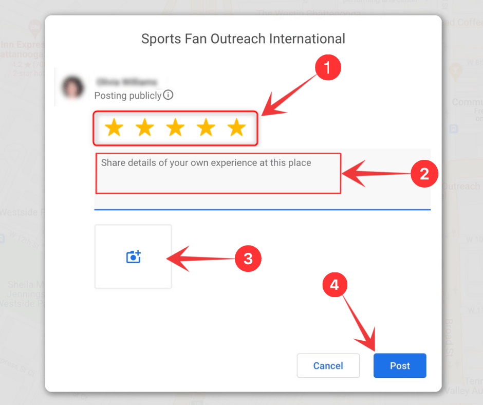 image of details of Google review