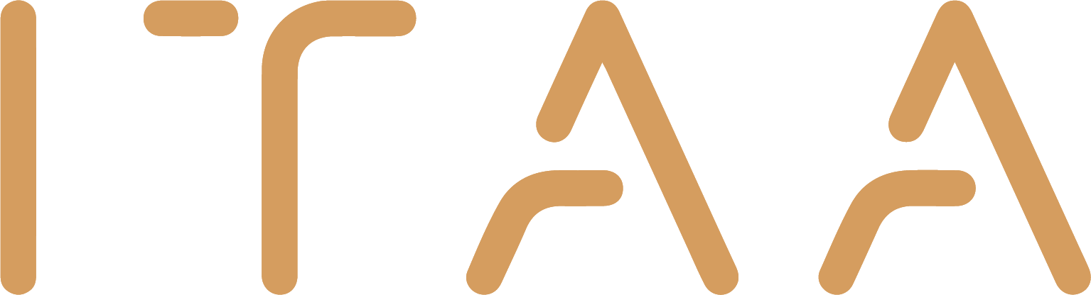 Logo textuel avec les lettres « ITAA » dans une couleur beige stylisée.