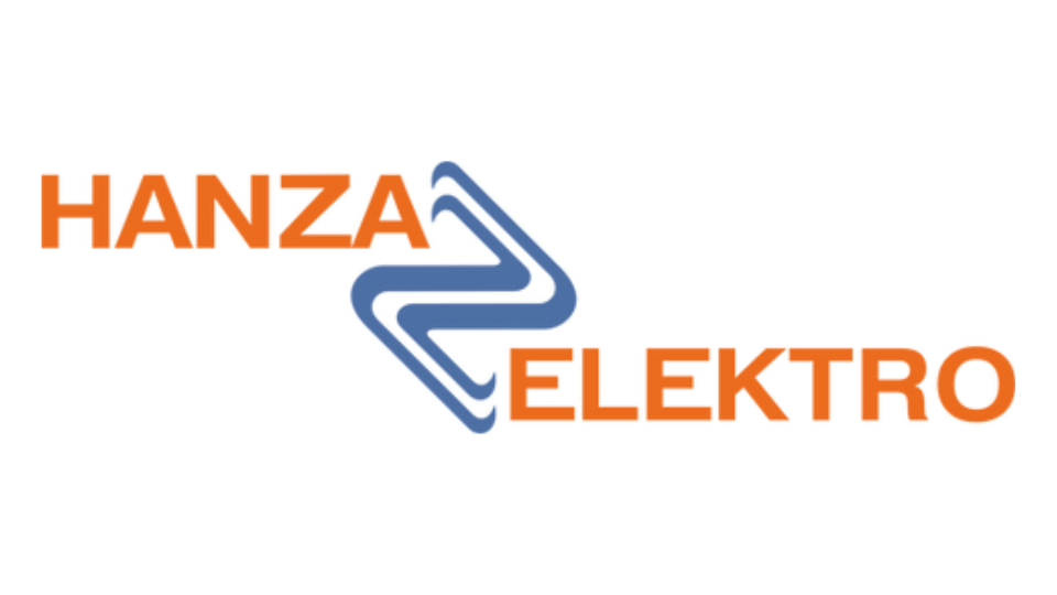 Zils un oranžs logotips hanza elektro