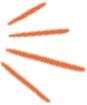 A drawing of three orange lines on a white background.