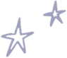 Two hand drawn stars on a white background.