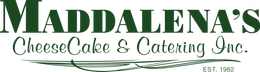 The logo for maddelena 's cheesecake and catering inc.