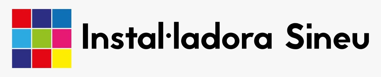 Logotipo con cuadrícula de 3x3 cuadrados de colores y el texto 