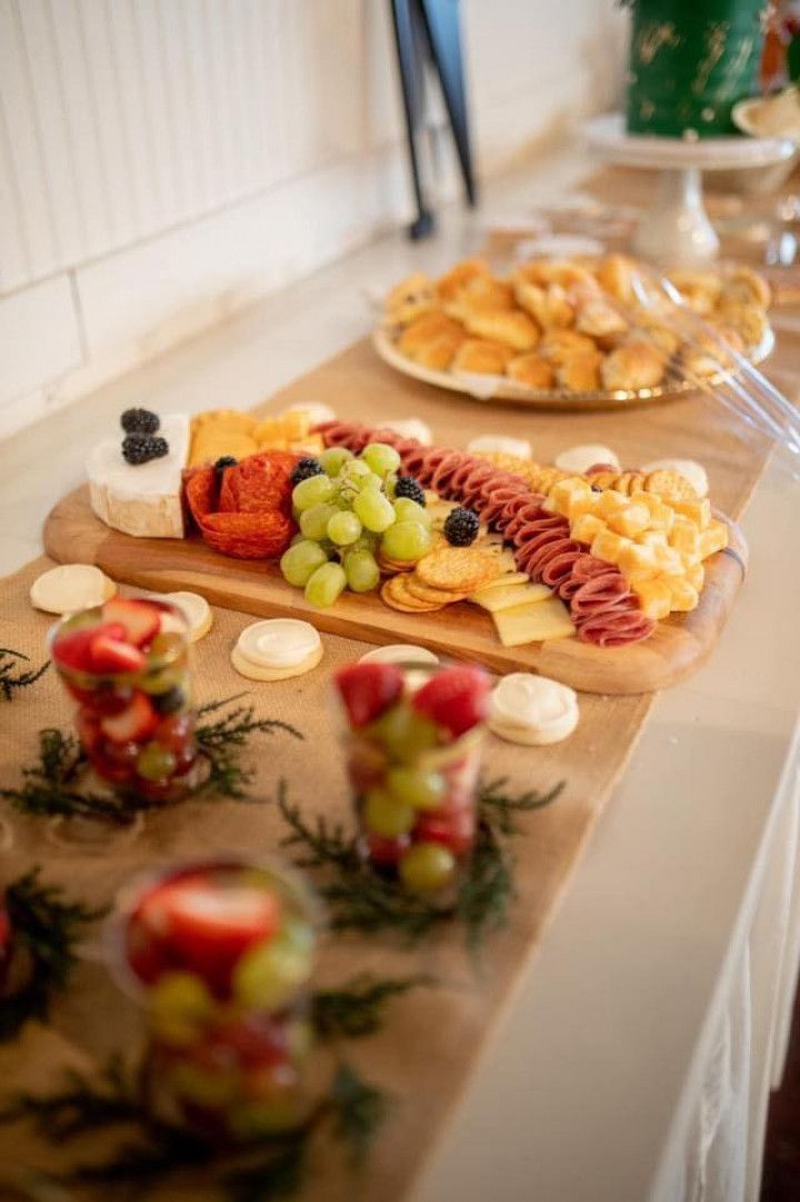 There are many different types of food on the table.