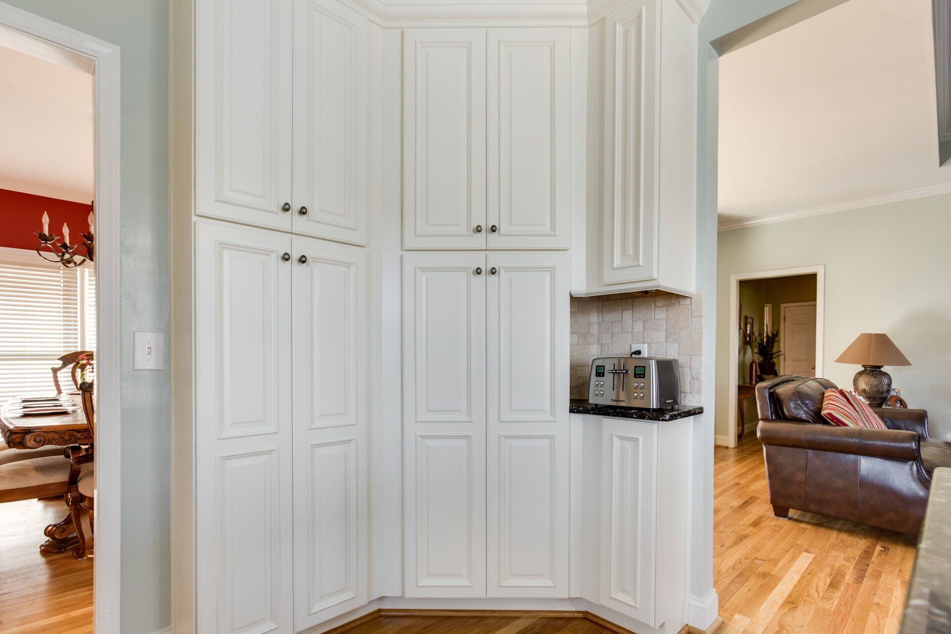 Custom White Cabinets in Butler Pantry