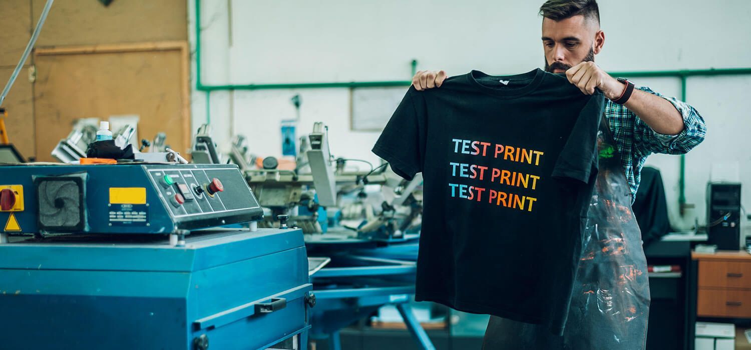 Custom workwear printing stock image