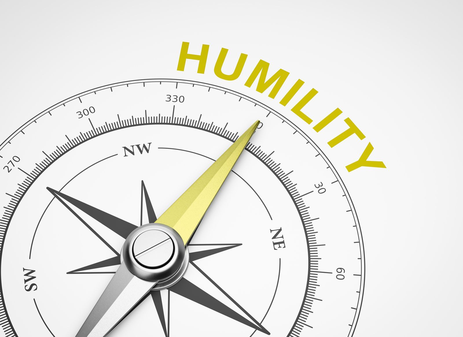 Symbolbild für Demut, englisch Humility als Kompass