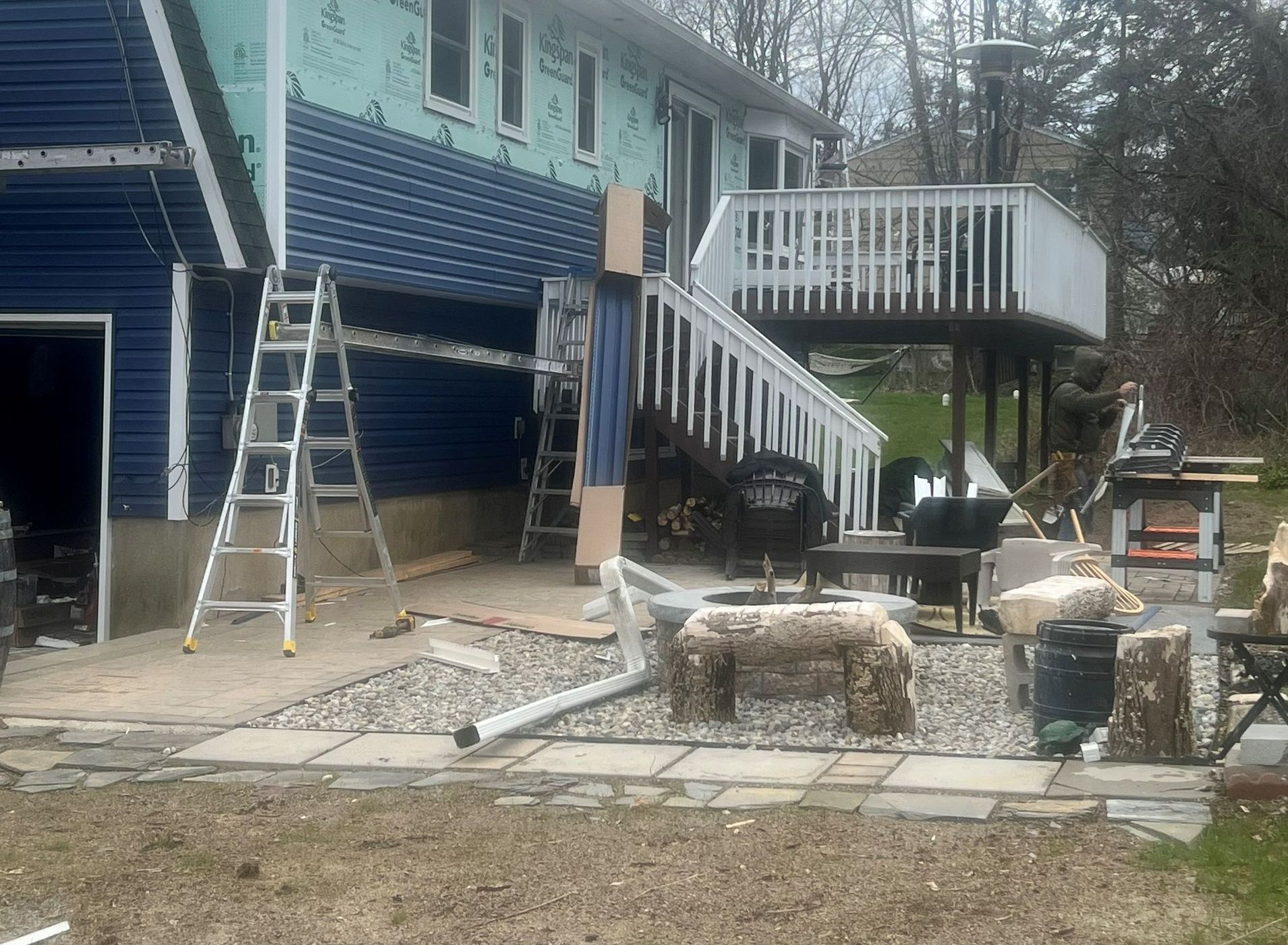 White Deck Being Remodeled — Flanders, NJ — Four J’s Contracting & Roofing LLC