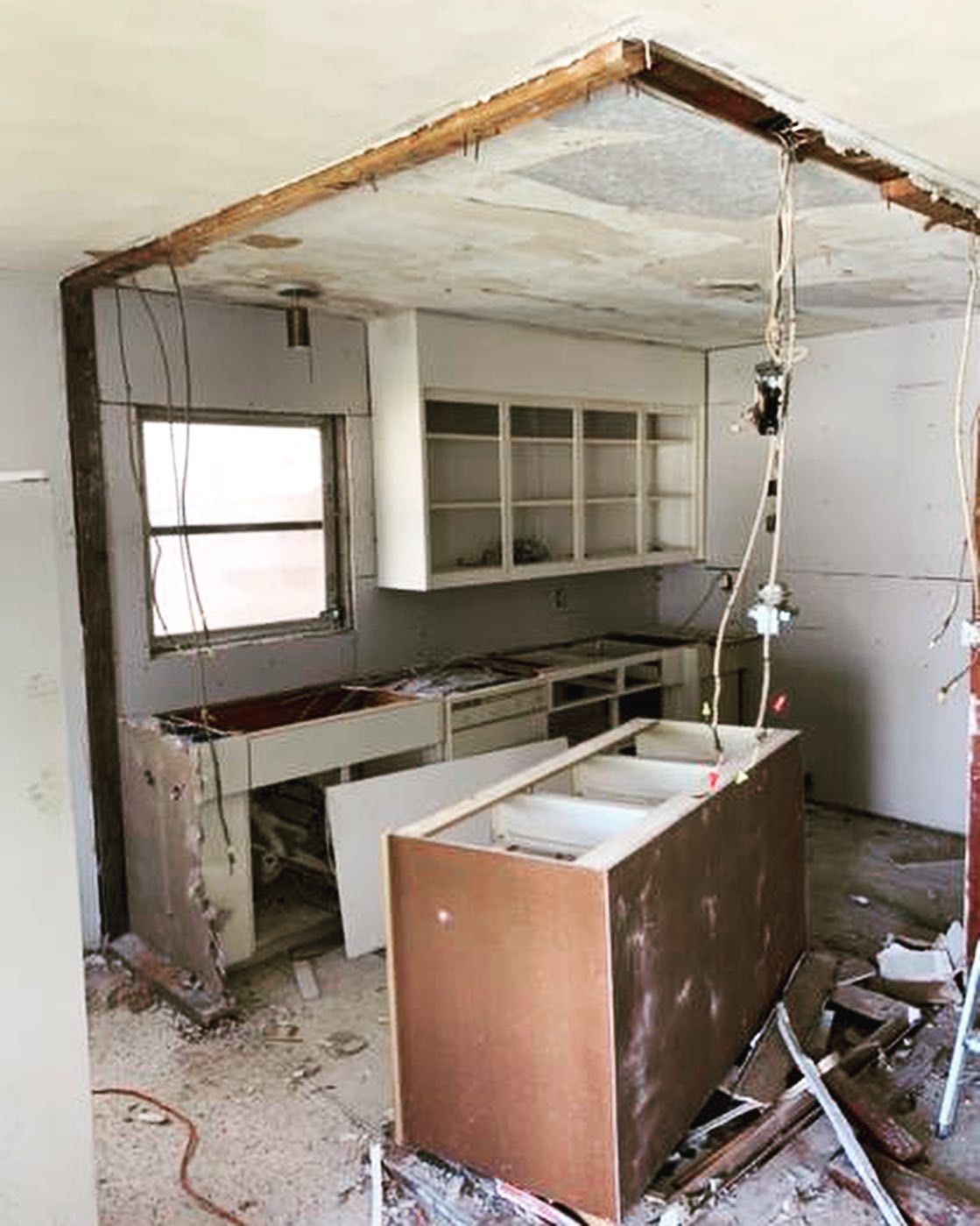 A kitchen is being remodeled in a house.